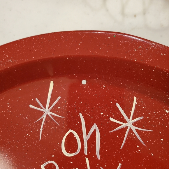 13" Baby it's Cold Out Handmade Tray Red Christmas Holiday Tin OOAK - Picture 2 of 6